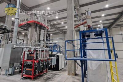 PET flakes decontamination and drying